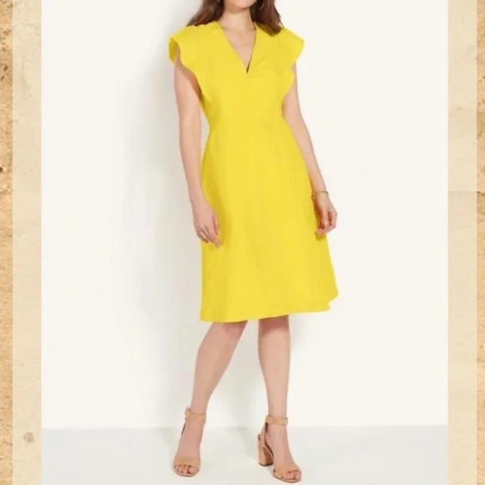 Ann Taylor NWT Yellow Ruffle Sleeve Dress